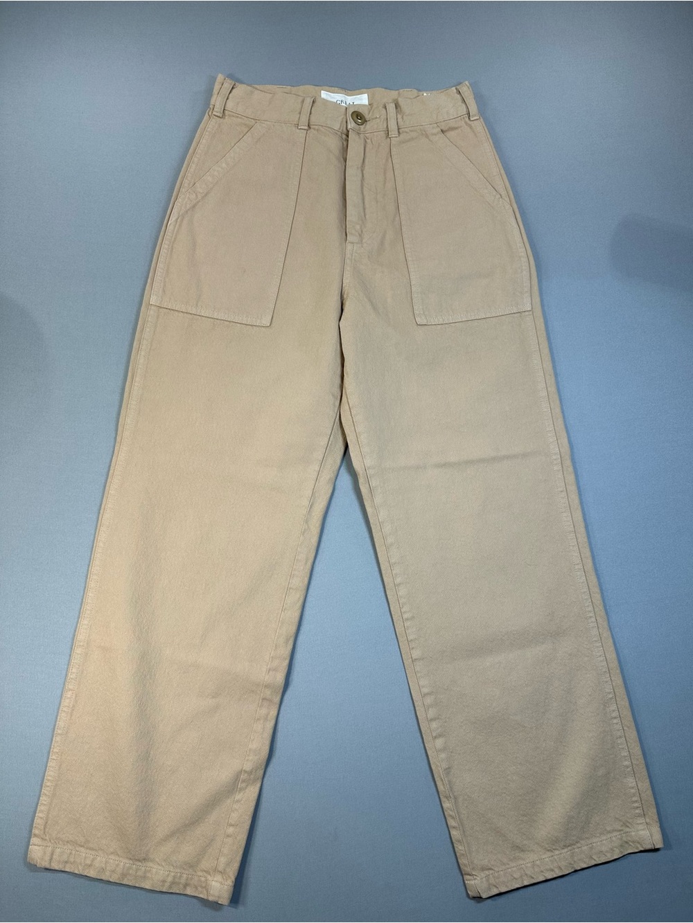 THE GREAT. Wide Leg The General Crop High Rise 100% Cotton Trouser Pants Size 26